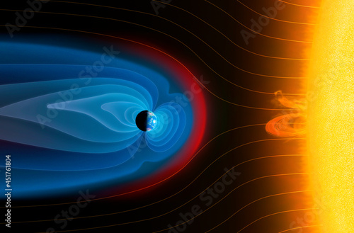 Earth's magnetosphere, illustration photo