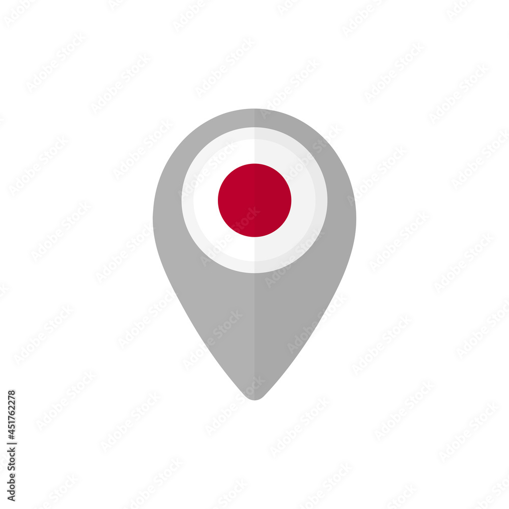 Map pin with the flag of Japan. Map pin with the flag of Japan.