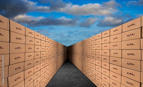 Carbon dioxide storage, conceptual composite image.