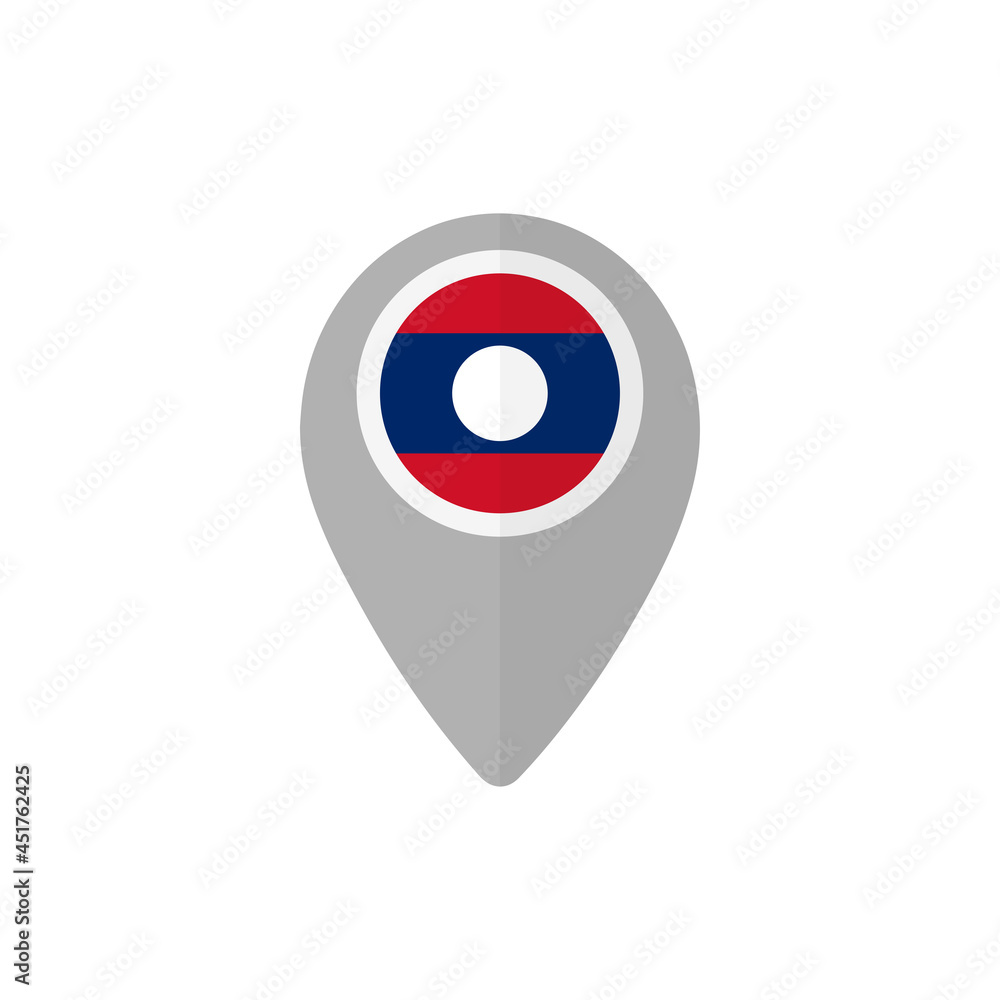 Map pin with the flag of Laos.