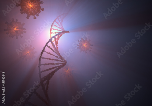 DNA and viruses, illustration photo