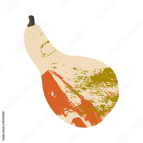 Pumpkin. Autumn vegetable. For fall decorative design, thanksgiving, halloween invitation, harvest flyer, textile. Vector flat cartoon illustration