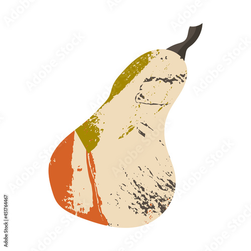 Pumpkin. Autumn vegetable. For fall decorative design, thanksgiving, halloween invitation, harvest flyer, textile. Vector flat cartoon illustration