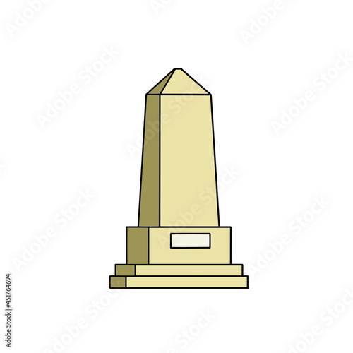 Obelisk. Outline stone monument. Historical monument. High pillar memorial and column.