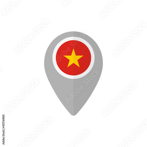 Map pin with the flag of Vietnam.