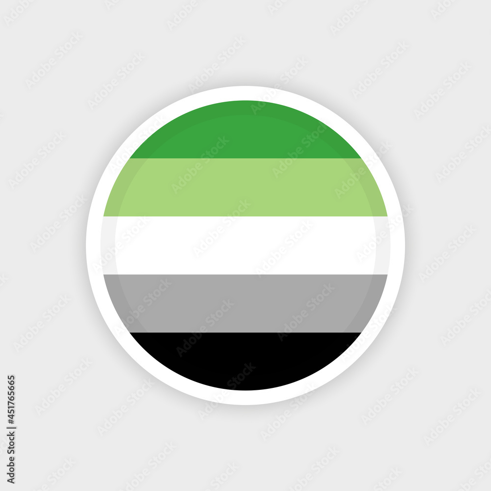 Circle flag of aromantic orientation with white background. Circle flag of aromantic orientation with white background.