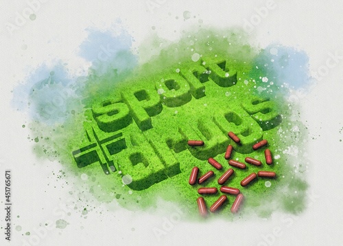 Drugs in sport, conceptual illustration