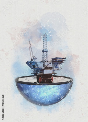 Oil pump, conceptual illustration photo