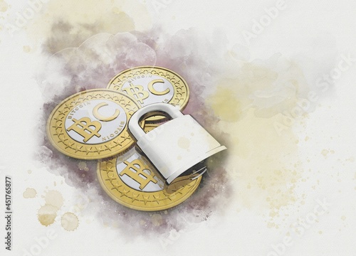 Bitcoin security, conceptual illustration