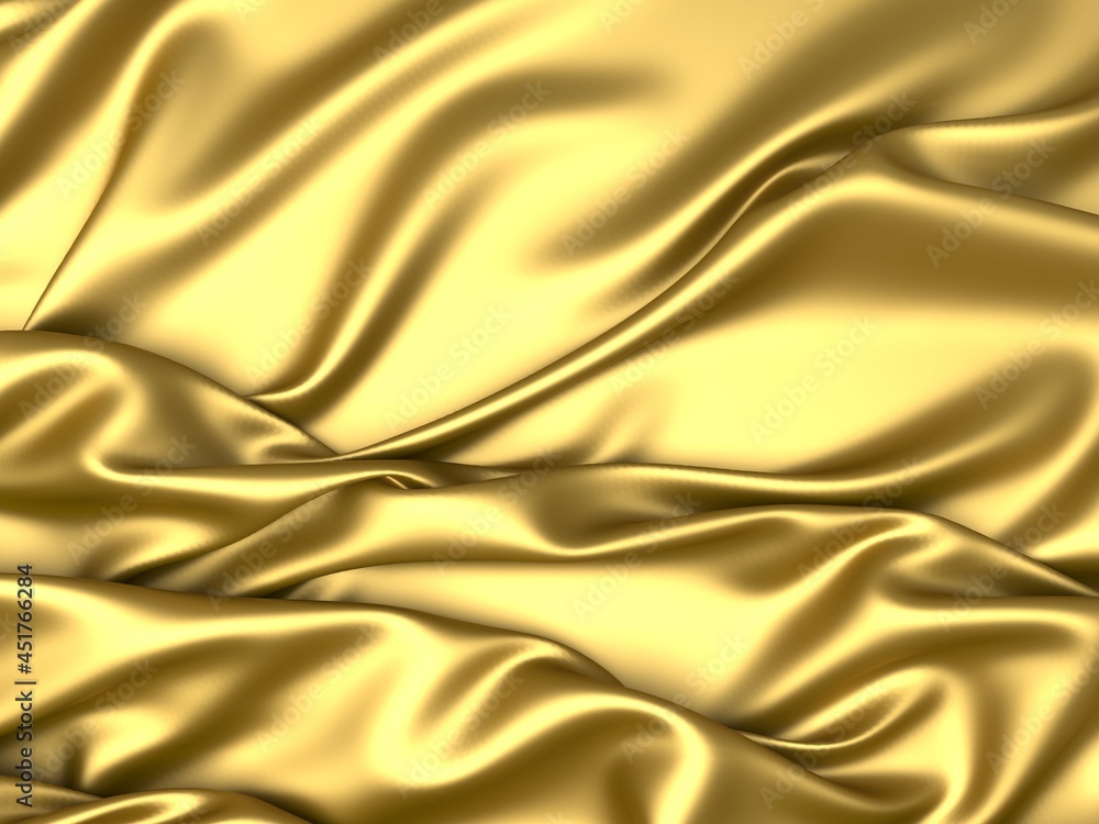 Fototapeta premium Golden tubes metallic wavy background