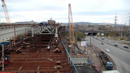 Wallpaper Mural Construction of a road bridge on timelapse Torontodigital.ca