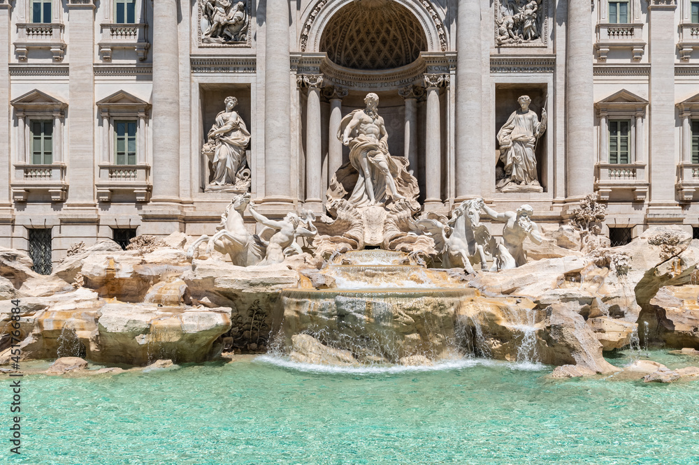 Famous and one of the most beautiful fountain of Rome - Trevi Fountain (Fontana di Trevi)