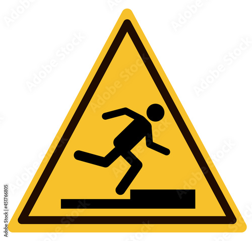 stumbling man icon on white background. watch your step sign. tripping hazard symbol. flat style.