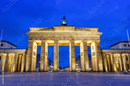 Berlin Brandenburger Tor Gate in Germany at night blue hour