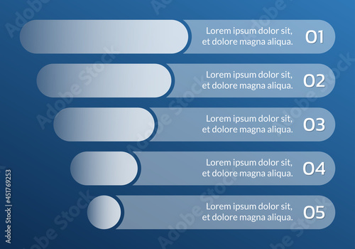 Funnel pyramid design for sales conversion. Marketing cone. Modern business diagram or chart template with 5 steps. Vector illustration.
