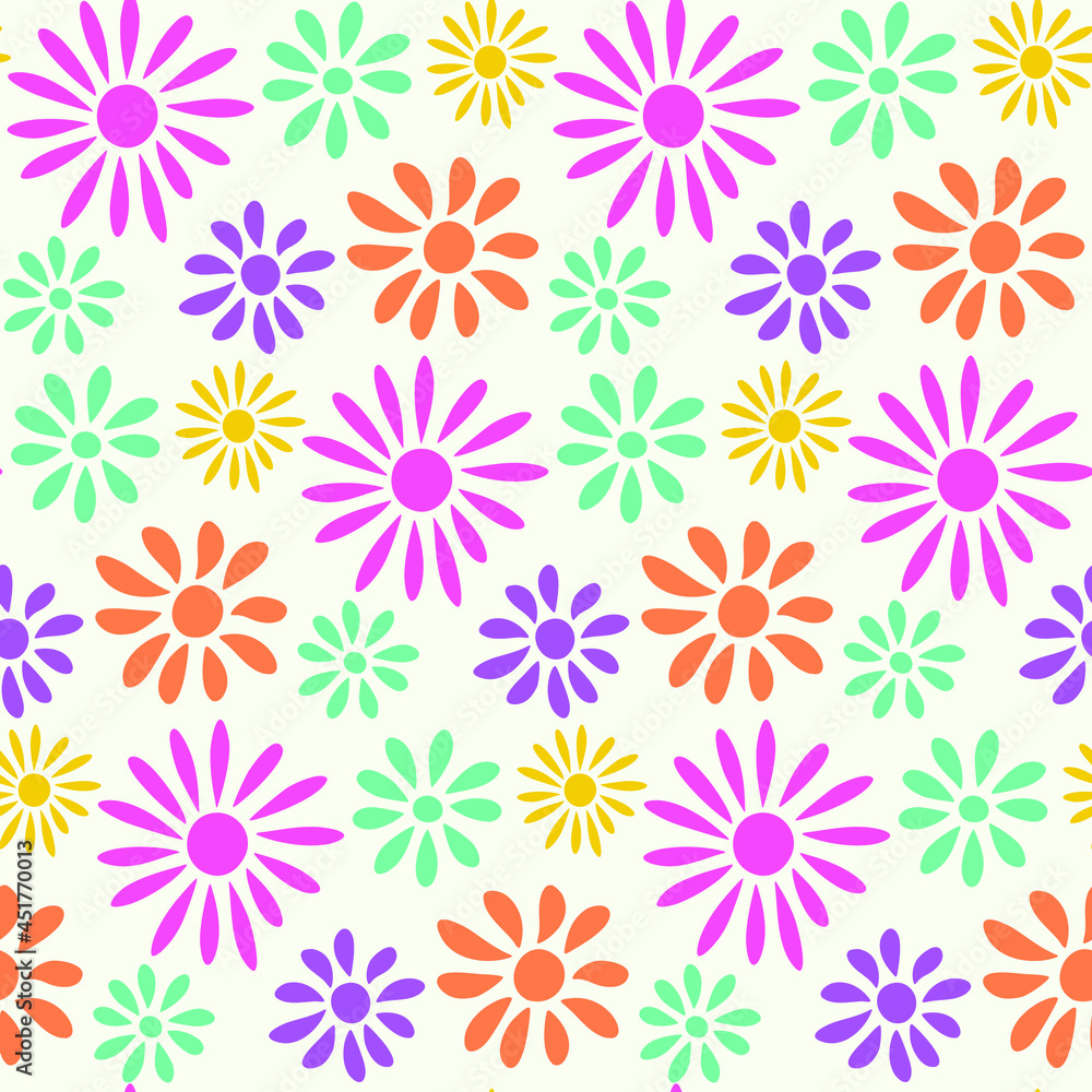 Abstract Floral Seamless Pattern With Leaves Abstract Floral Seamless Pattern With Leaves