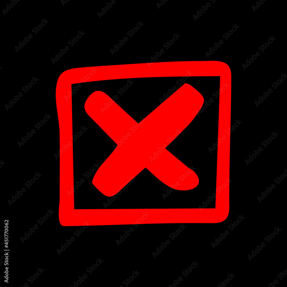 Cross symbol. Incorrect symbol. Hand drawn cross symbol isolated on white background. Sketch style. Vector EPS 10 Cross symbol. Incorrect symbol. Hand drawn cross symbol isolated on white background. Sketch style. Vector EPS 10