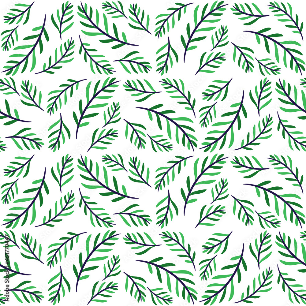 Abstract Floral Seamless Pattern With Leaves Abstract Floral Seamless Pattern With Leaves