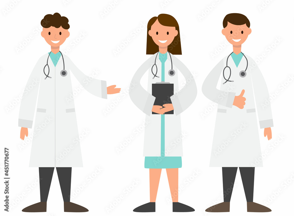 doctors in medical mask, character