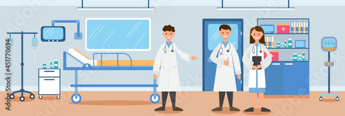 doctors in the medical ward, character, vector
