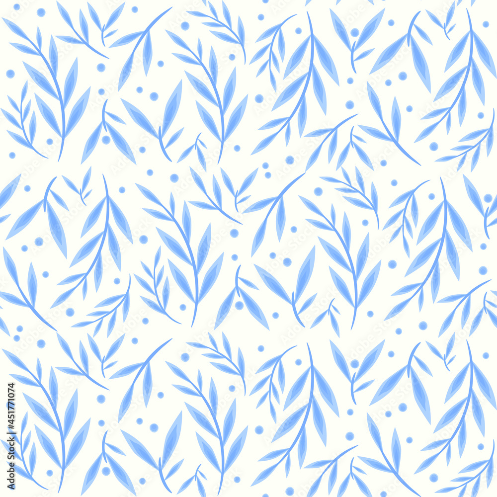 Abstract Floral Seamless Pattern With Leaves Abstract Floral Seamless Pattern With Leaves