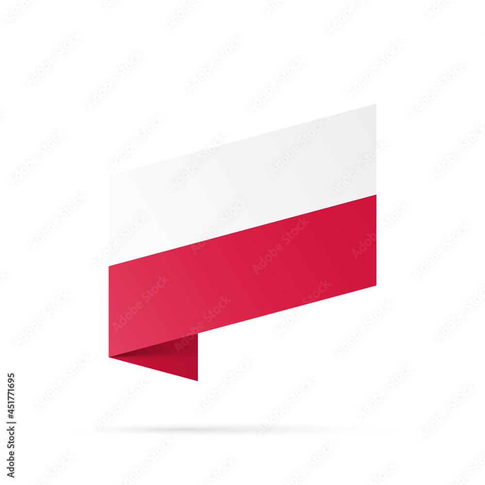 Poland flag state symbol isolated on background national banner. Greeting card National Independence Day of the Republic of Poland. Illustration banner with realistic state flag. Poland flag state symbol isolated on background national banner. Greeting card National Independence Day of the Republic of Poland. Illustration banner with realistic state flag.