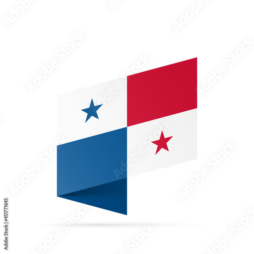 Panama flag state symbol isolated on background national banner. Greeting card National Independence Day of the Republic of Panama. Illustration banner with realistic state flag.