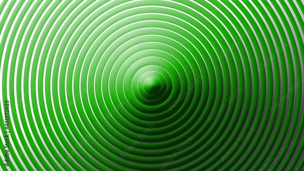 Obraz premium Green and White Circle Background, 3D Illustration