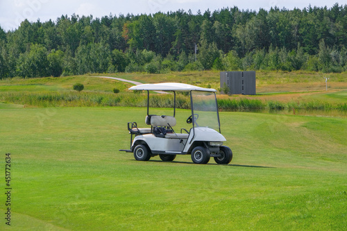 golf car in the summer in the field