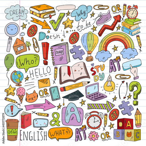 Young kids. School children. English courses. English language.