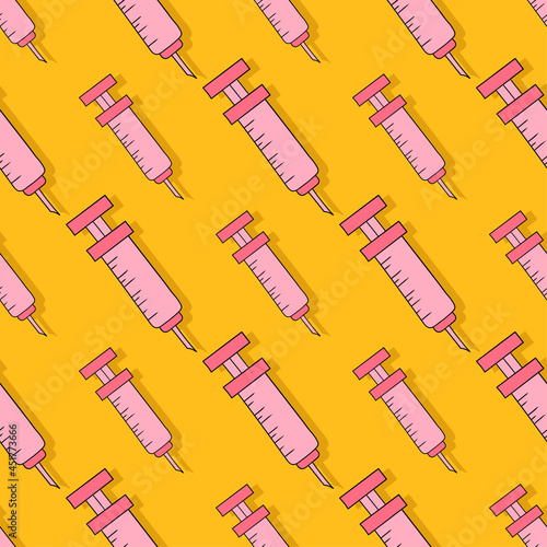 injection syringe seamless repeat pattern. background illustration