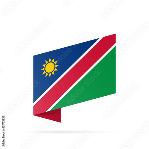 Free Download Namibia flag state symbol isolated on background national banner. Greeting card National Independence Day of the Republic of Namibia. Illustration banner with realistic state flag. - GFXLoad