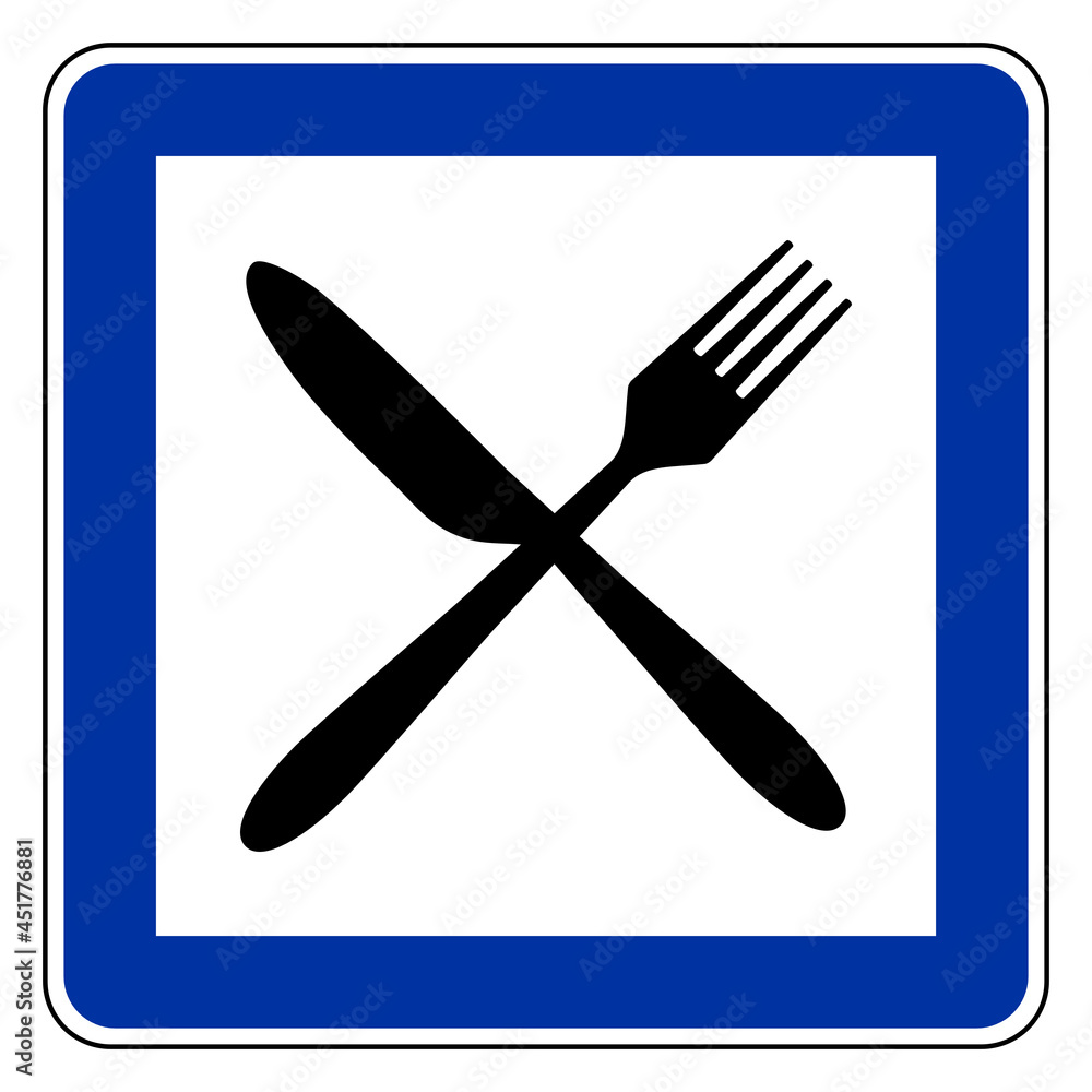 Besteck und Schild Besteck und Schild