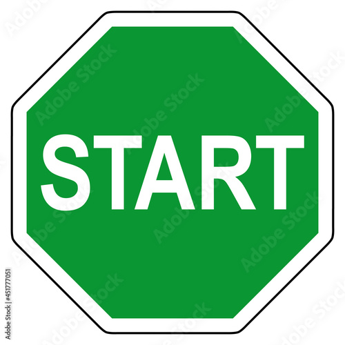Start und Stop Schild