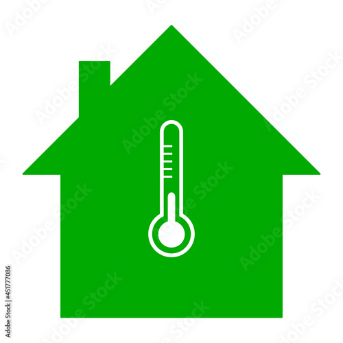Thermometer und Haus