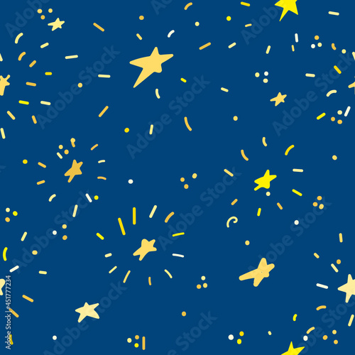 stars drawing vector seamless pattern background