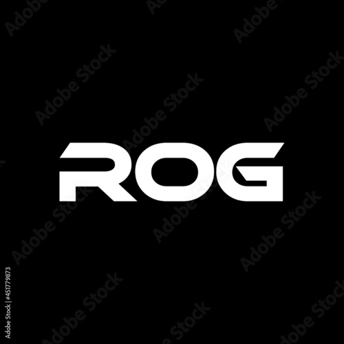ROG letter logo design with black background in illustrator, vector logo modern alphabet font overlap style. calligraphy designs for logo, Poster, Invitation, etc. photo