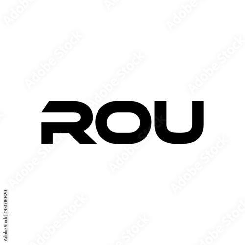 ROU letter logo design with white background in illustrator, vector logo modern alphabet font overlap style. calligraphy designs for logo, Poster, Invitation, etc.