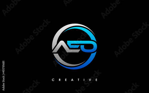 AEO Letter Initial Logo Design Template Vector Illustration