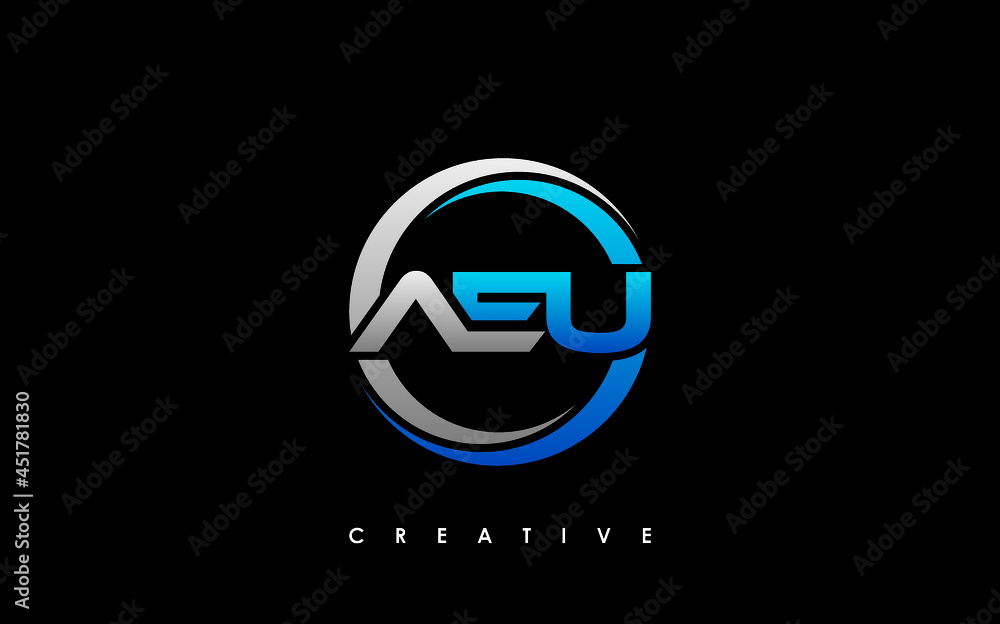 AEU Letter Initial Logo Design Template Vector Illustration AEU Letter Initial Logo Design Template Vector Illustration