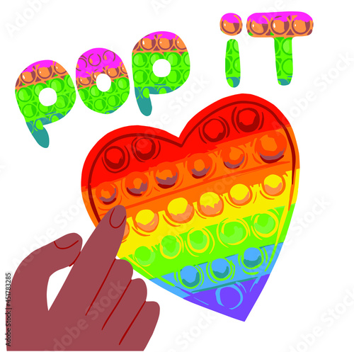  Colorful Pop it.  Antistress. Toy icon, trendy toy. Vector illustration isolated on white background.  rainbow silicone toy.Realistic antistress fidgeting toy. Bubble popit fidget vector. 