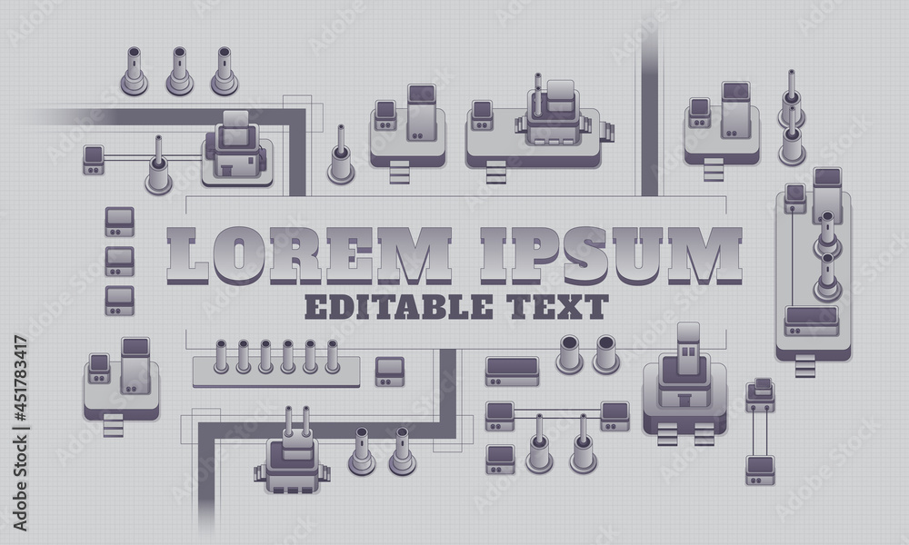 Obraz premium Industrial Backgorund theme, editable text and using graphic style