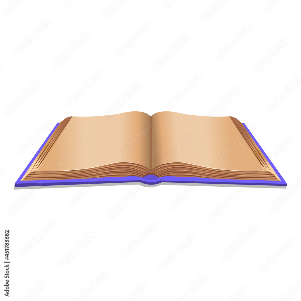 Old open book on white background.Cartoon vector illustration. Old open book on white background.Cartoon vector illustration.