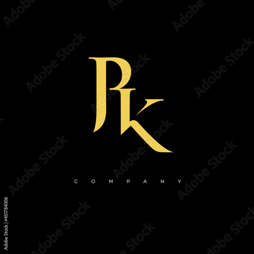 Initial PK logo design vector