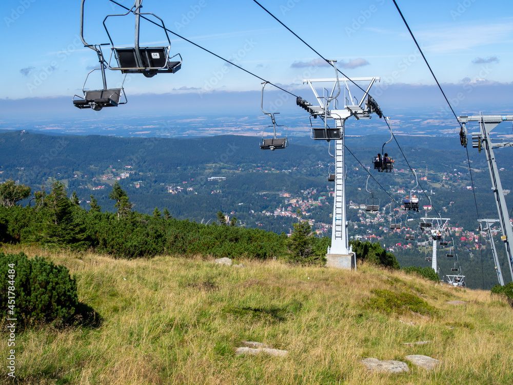 View of the city from the cable cars used to reach the Polish mountains