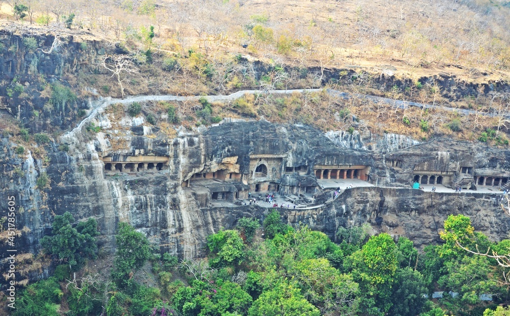ajanta caves unesco world heritage site,aurangabad,maharashtra,india,asia