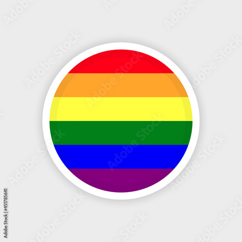 Circle LGBTQ+ flag with white background