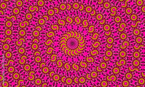 Fototapeta Naklejka Na Ścianę i Meble -  Ethnic pink seamless pattern. Boho abstract textile print. Romantic wallpaper. Packaging for valentine's day