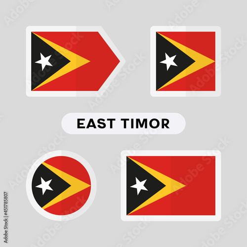 Set of 4 symbols with the flag of East Timor. Free Download Set of 4 symbols with the flag of East Timor. - GFXLoad