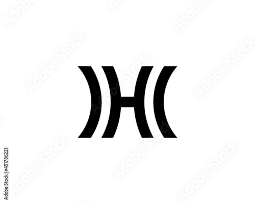 H and HH letter logo design vector template